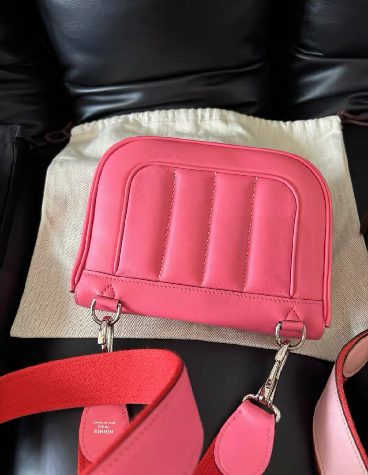 HERMES PINK MINI BERLIN SHOULDER BAG - Image 4