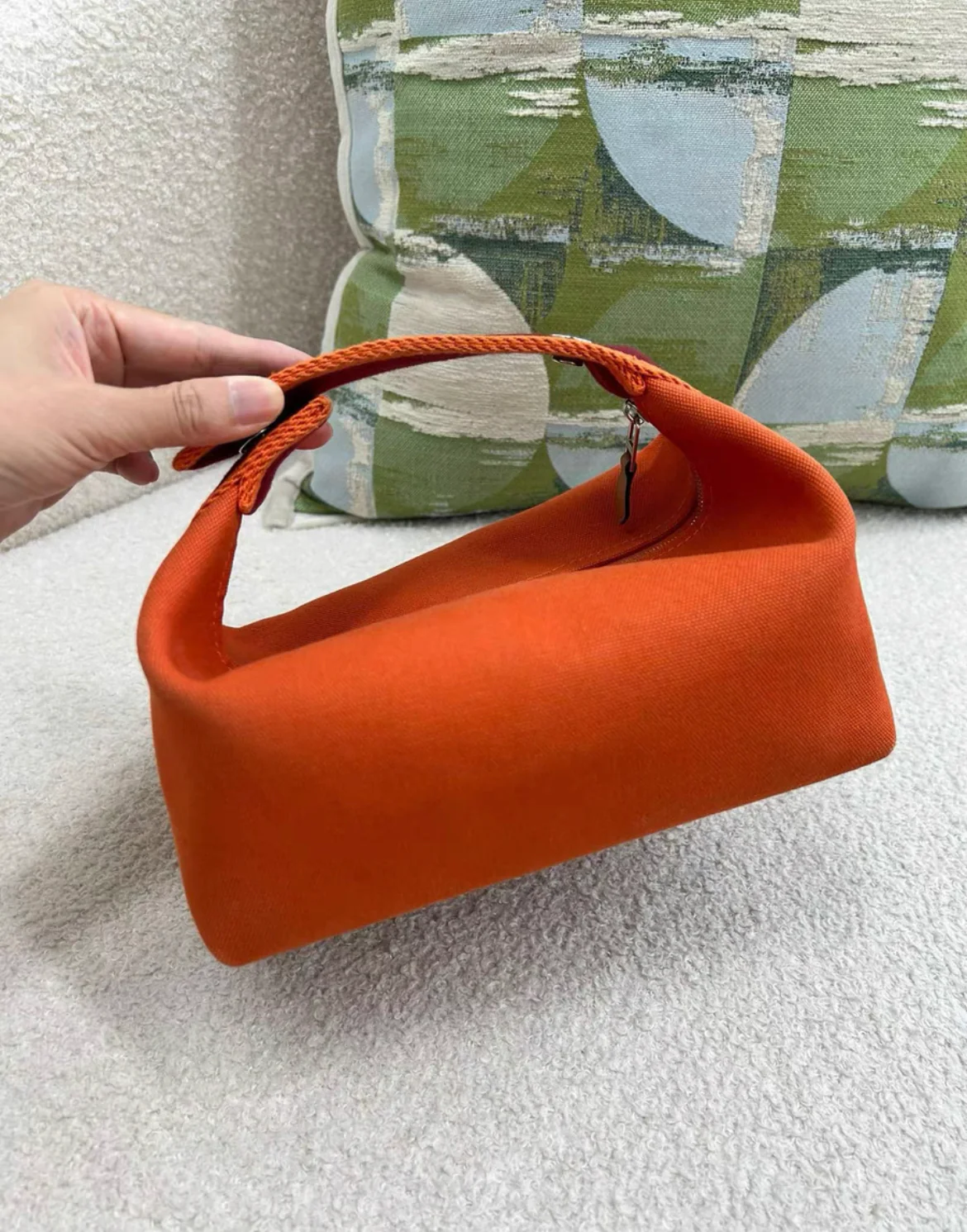 Hermès Pochette Bride-à-Brac model, Small in cotton Orange - Image 2