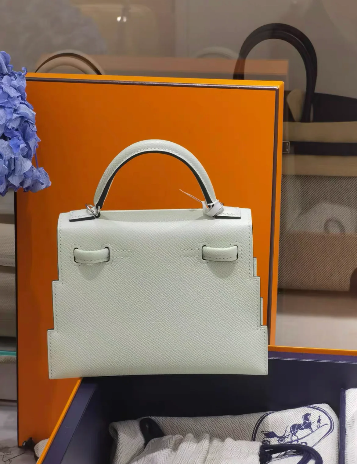 Hermès "Quelle Idolle" Picto Kelly Doll Vert Fizz Epsom Palladium Hardware - Image 3