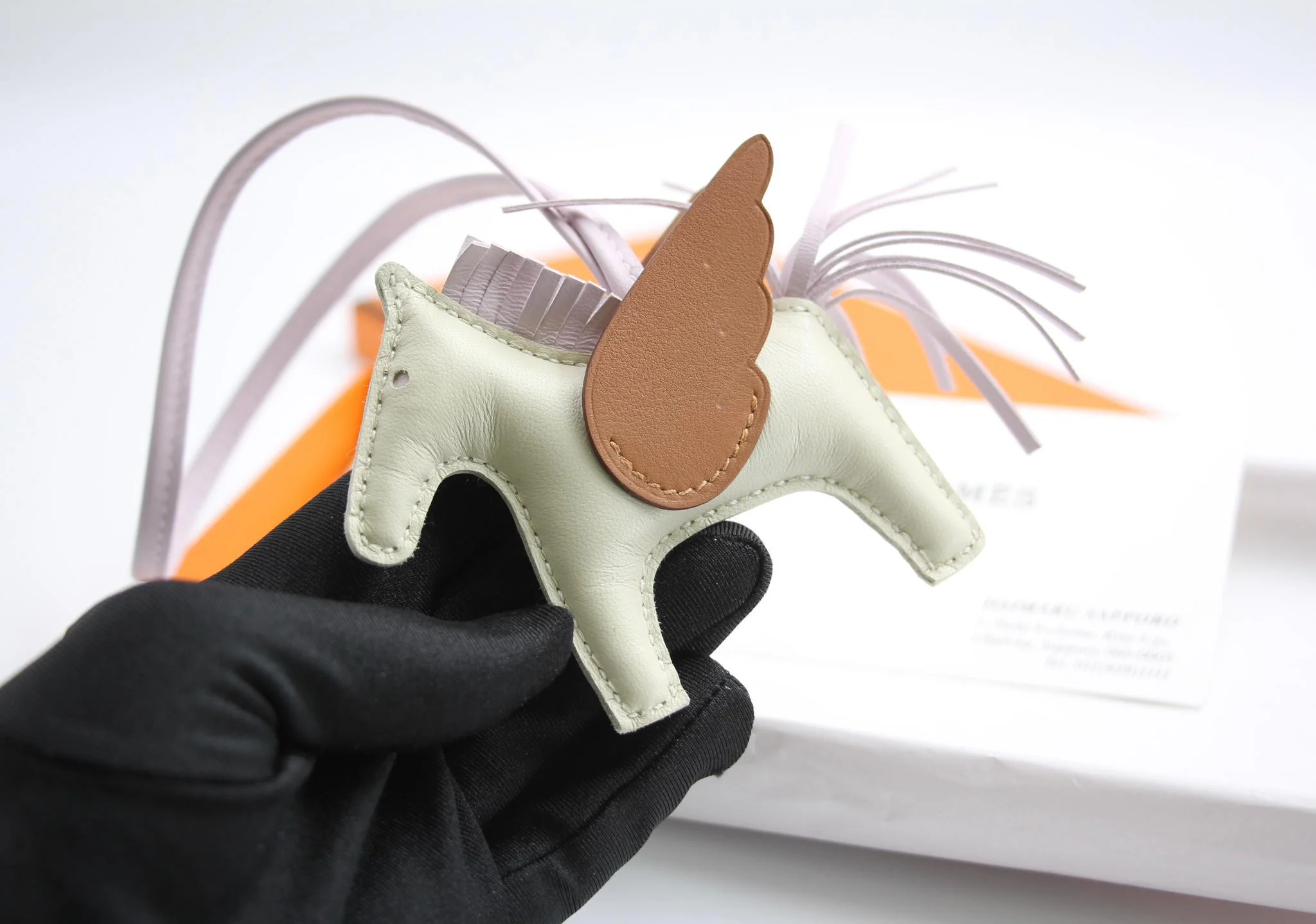 Hermès Rodeo Pm Pegase Pm Bag Charm In Craie Mauve Pale Cream Purple - Image 13