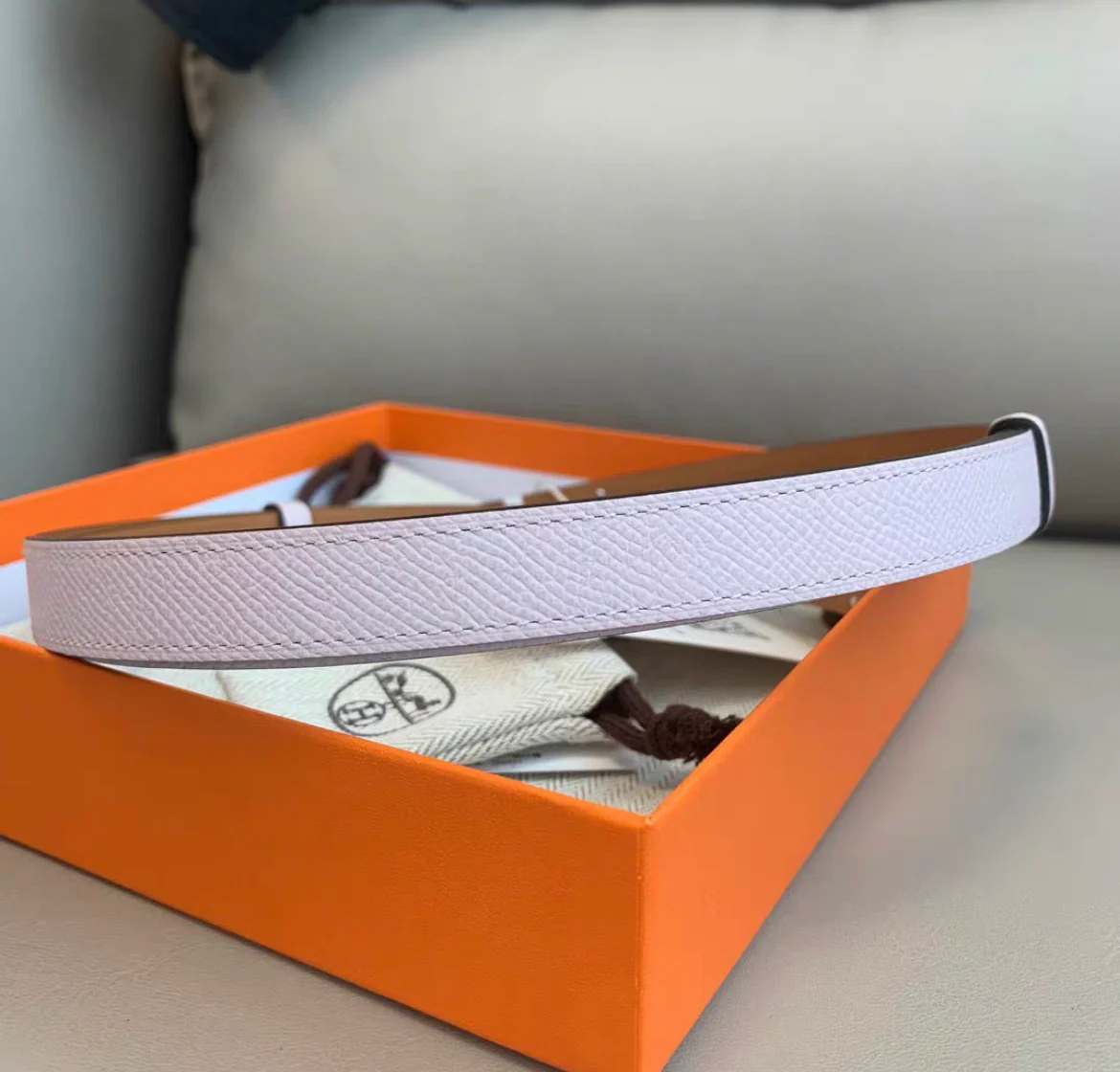Hermes Rose Sakura Kelly Belt Palladium Hardware - Image 4