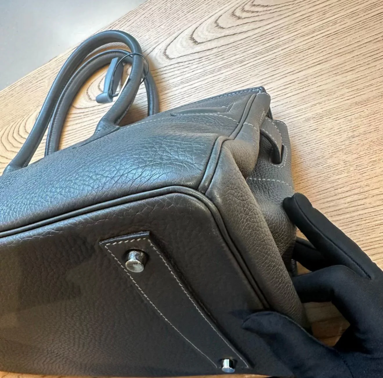 HERMES shoulder Birkin Black Togo Leather palladium hardware - Image 2