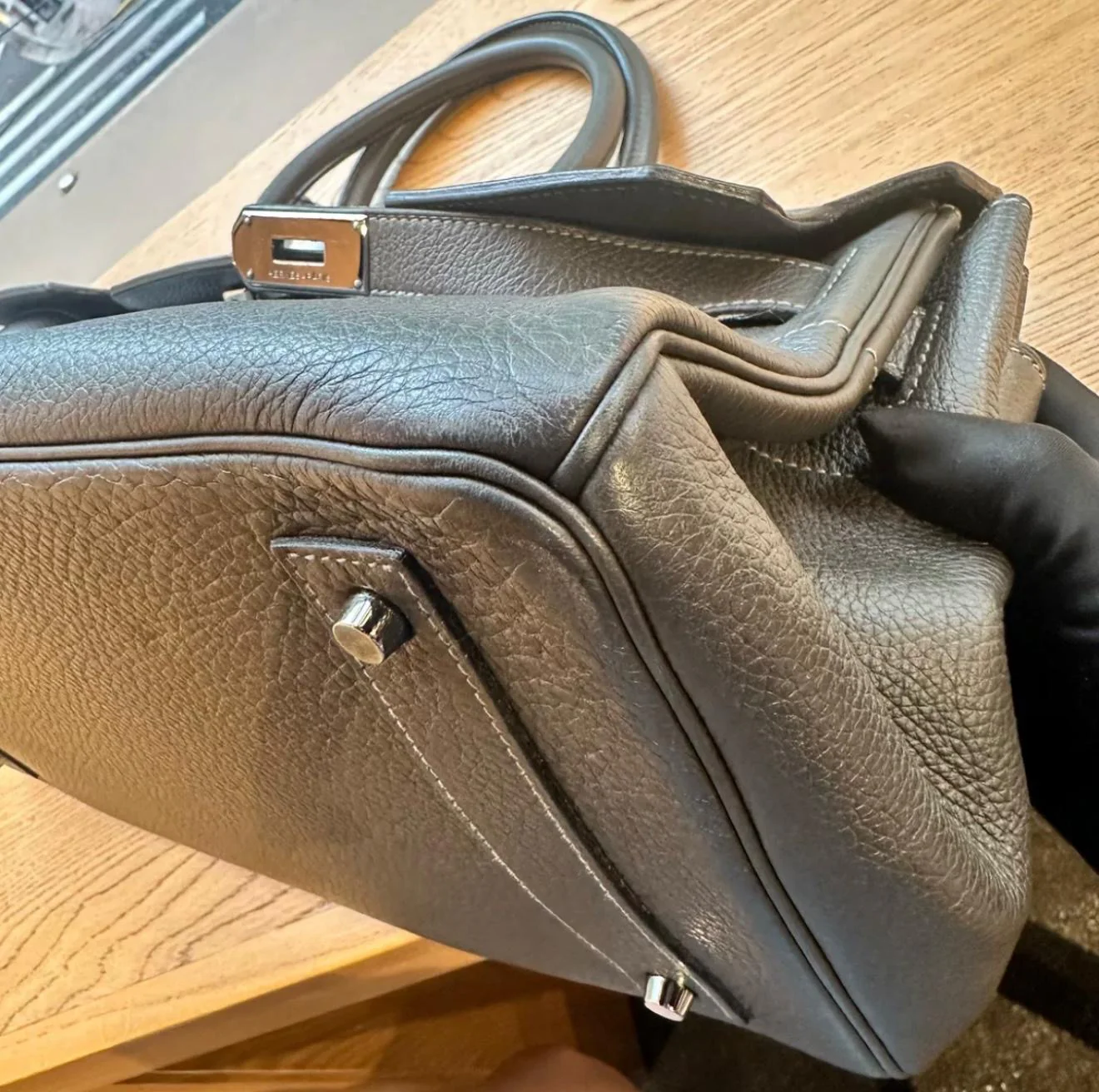 HERMES shoulder Birkin Black Togo Leather palladium hardware - Image 4
