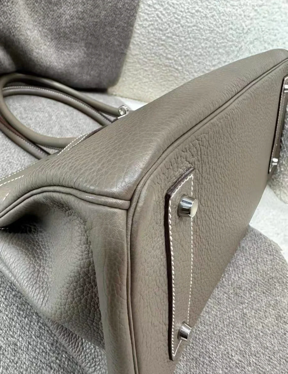 HERMES shoulder Birkin Etoupe palladium hardware - Image 3