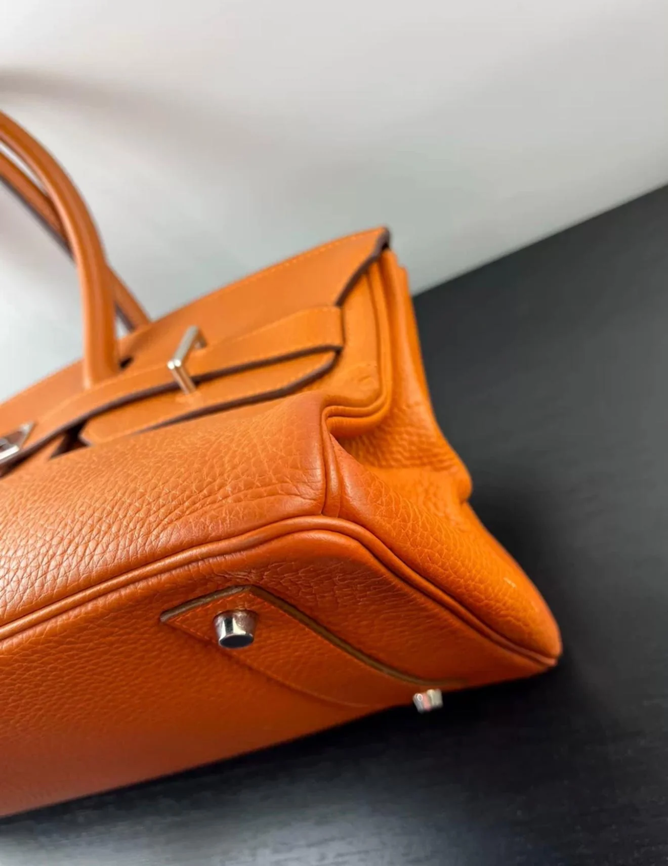 HERMES shoulder Birkin Orange Togo Leather palladium hardware - Image 4