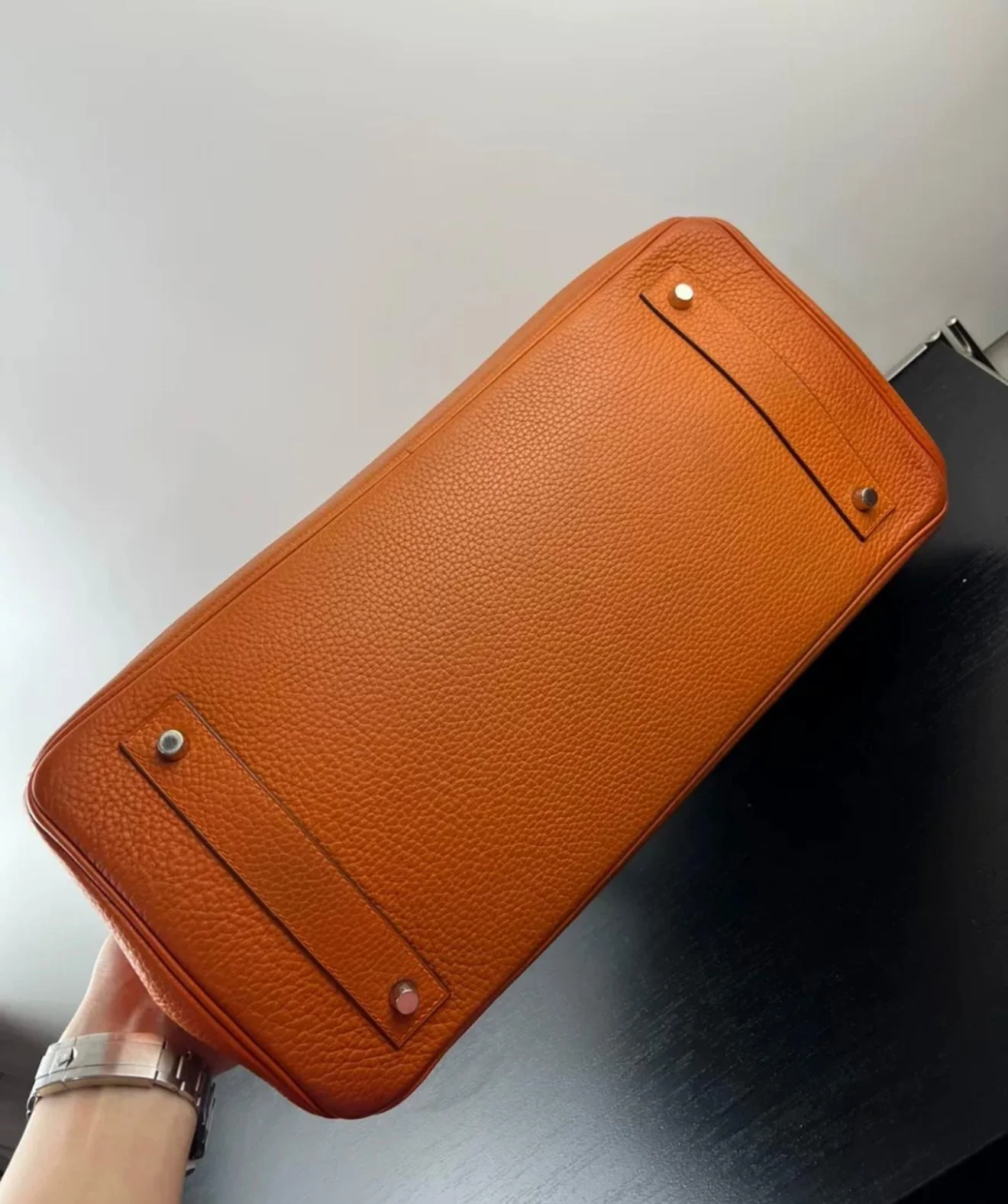 HERMES shoulder Birkin Orange Togo Leather palladium hardware - Image 7