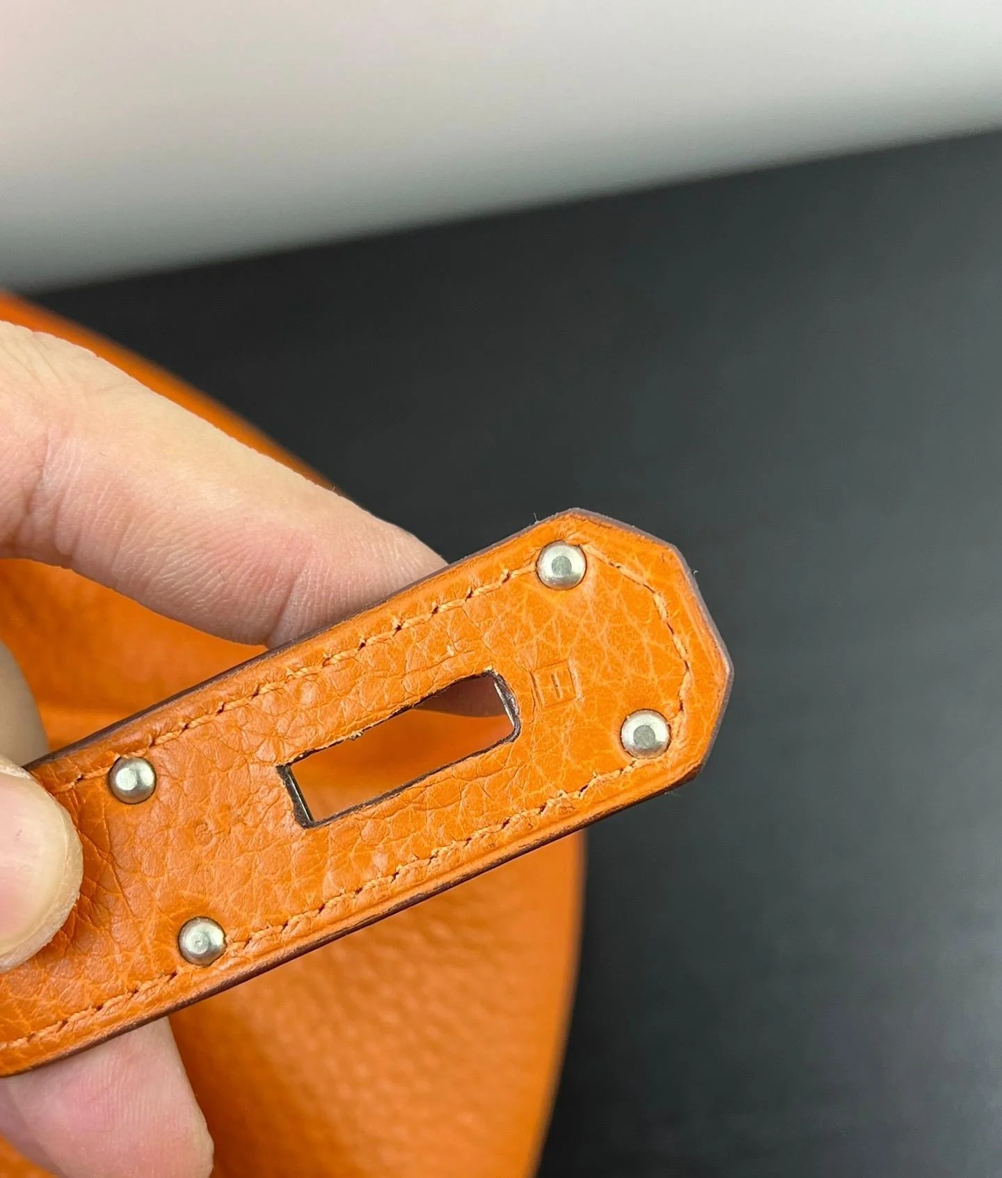 HERMES shoulder Birkin Orange Togo Leather palladium hardware - Image 9