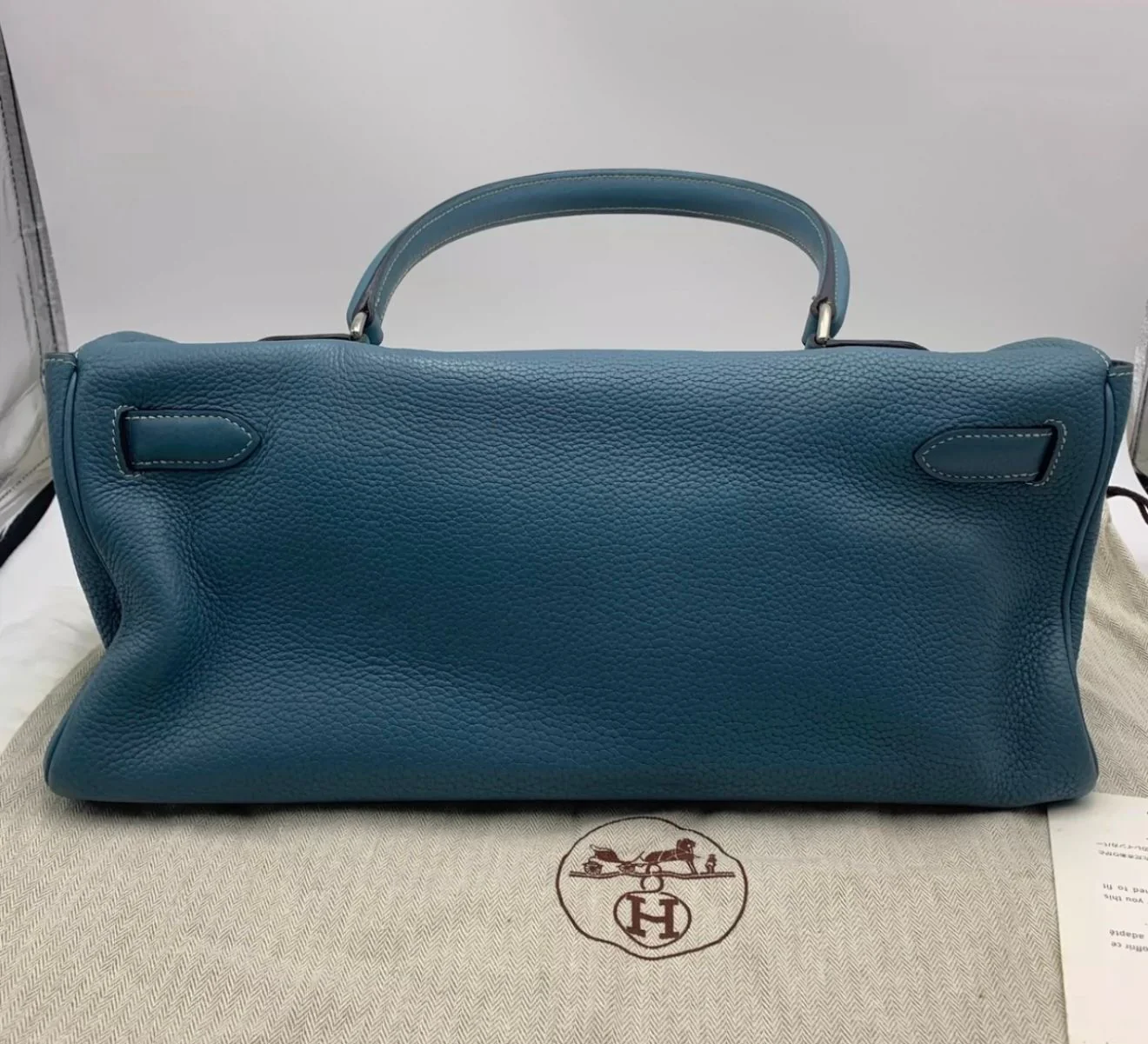 HERMES shoulder Kelly Blue Denim Togo Leather palladium hardware - Image 2
