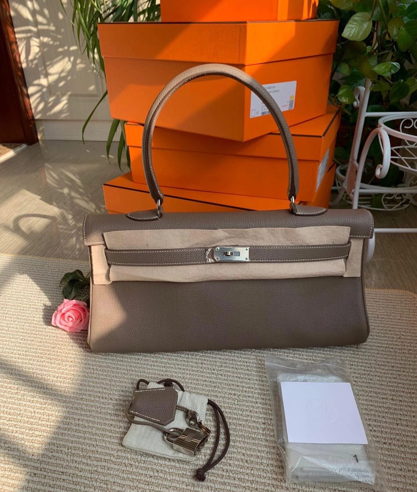 HERMES shoulder Kelly Étoupe Togo Leather palladium hardware - Image 2