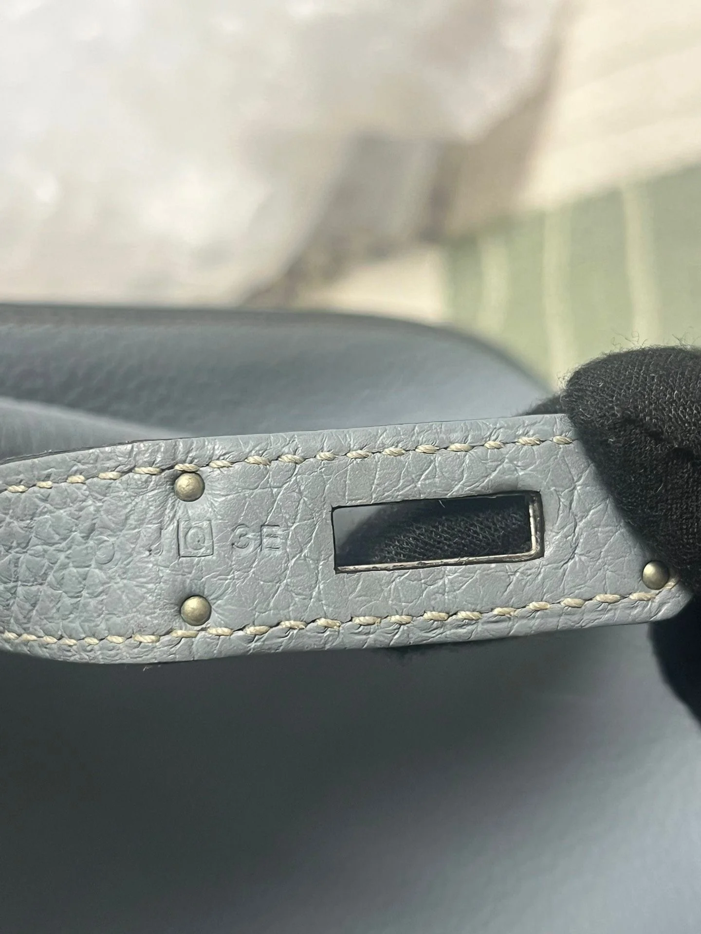 Hermès so Kelly 22 Bleu Lin togo leather palladium hardware - Image 10