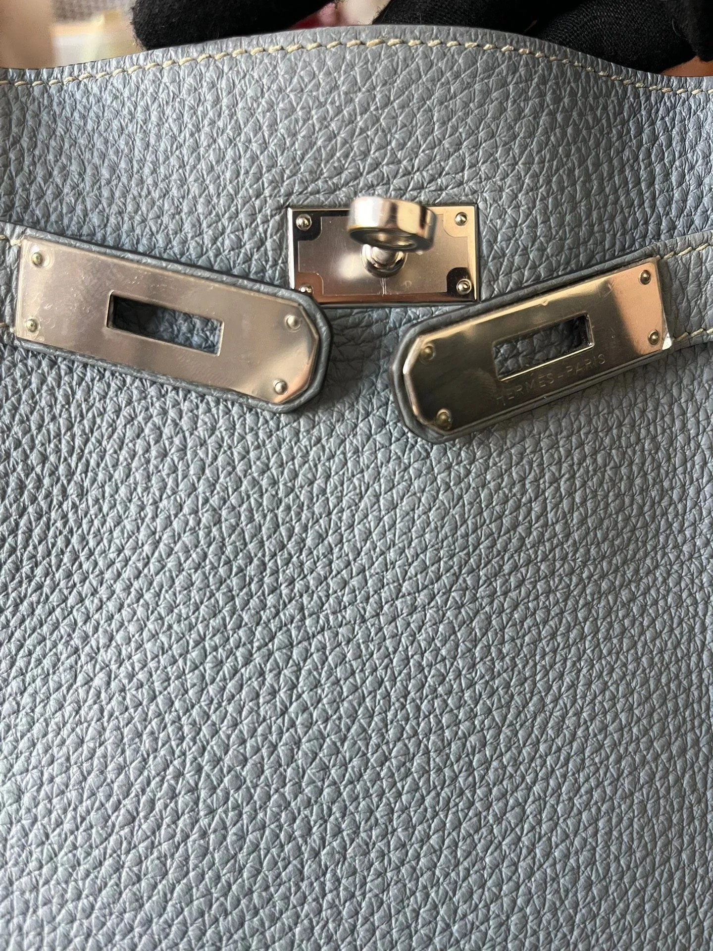 Hermès so Kelly 22 Bleu Lin togo leather palladium hardware - Image 14