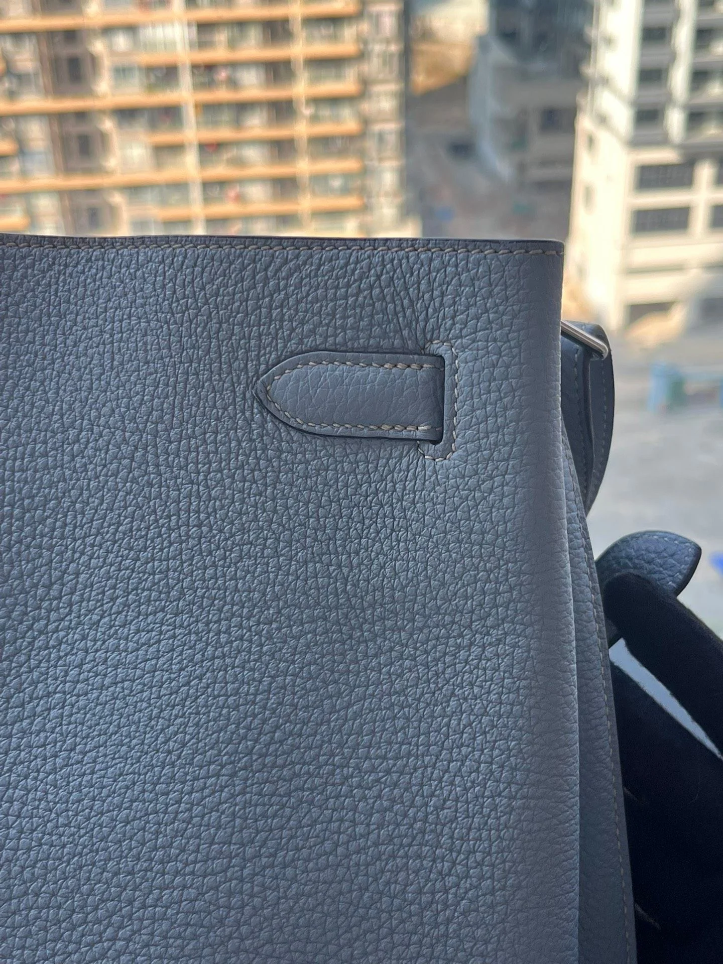 Hermès so Kelly 22 Bleu Lin togo leather palladium hardware - Image 19