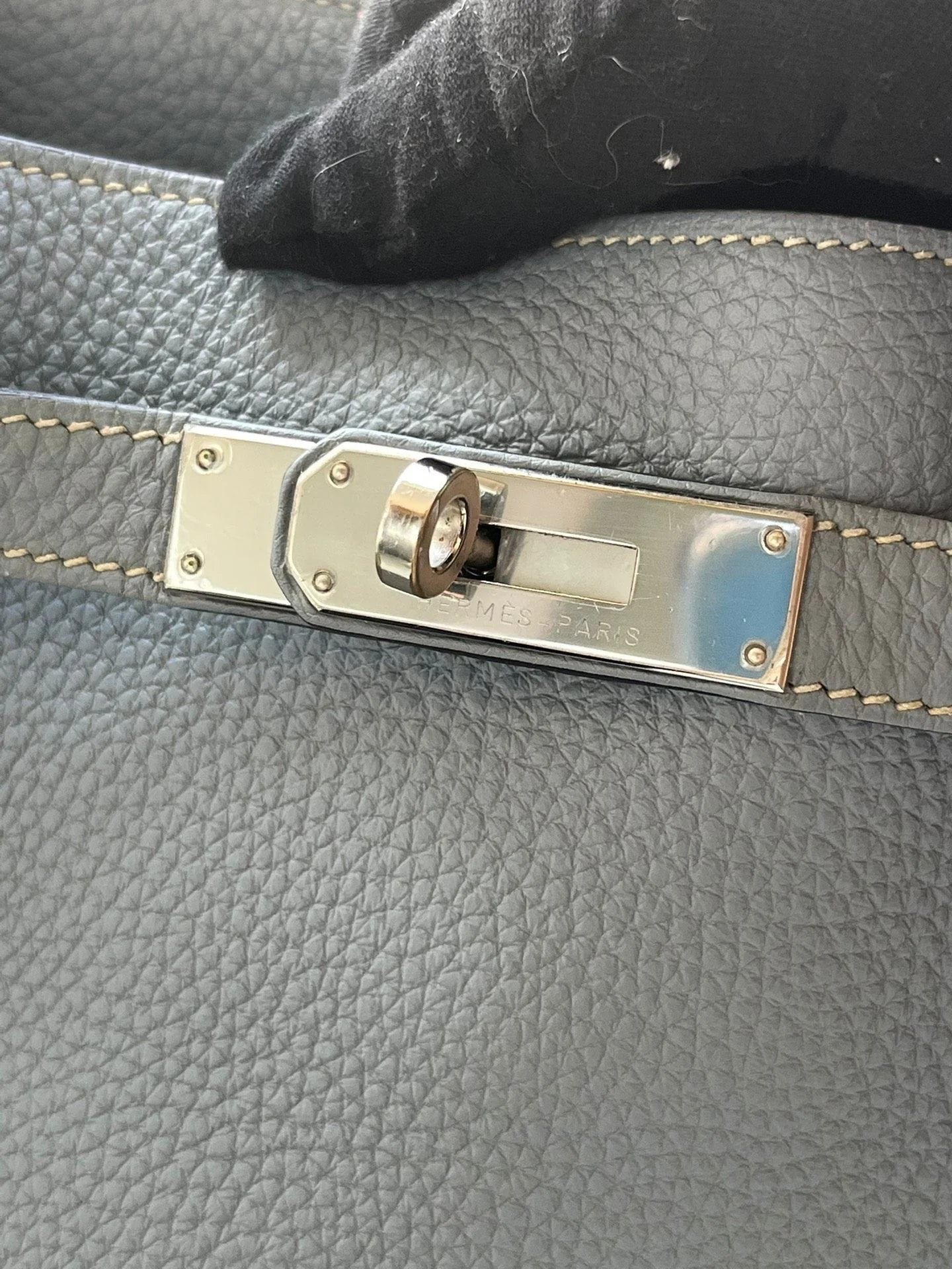 Hermès so Kelly 22 Bleu Lin togo leather palladium hardware - Image 2