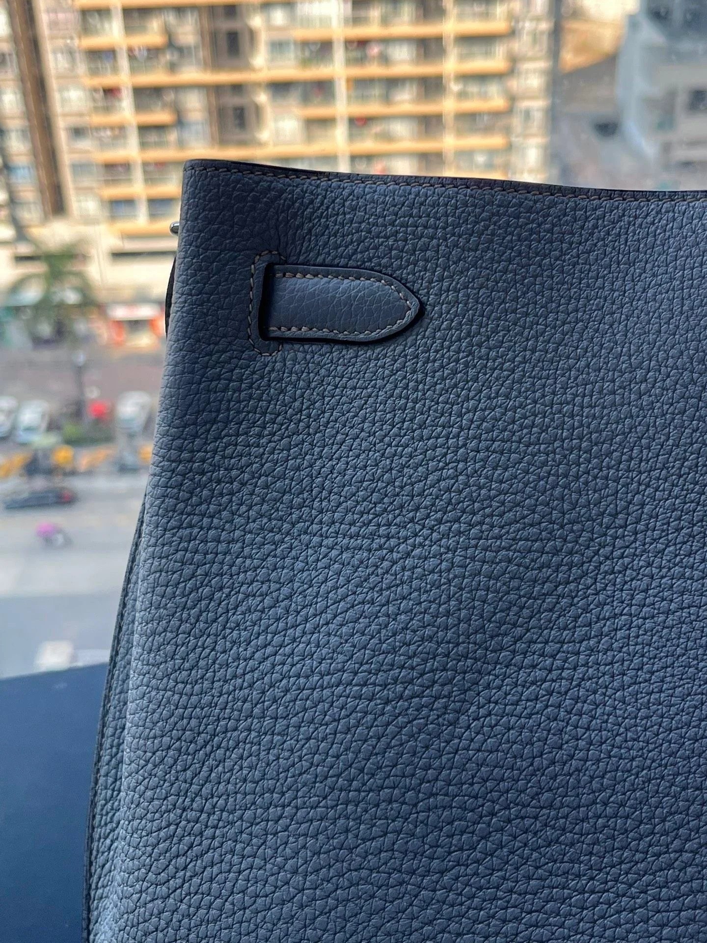 Hermès so Kelly 22 Bleu Lin togo leather palladium hardware - Image 7