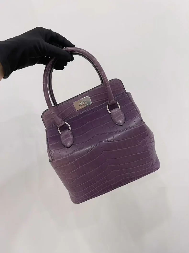 Hermès Tool Box 20 Purple matte alligator palladium hardware - Image 2