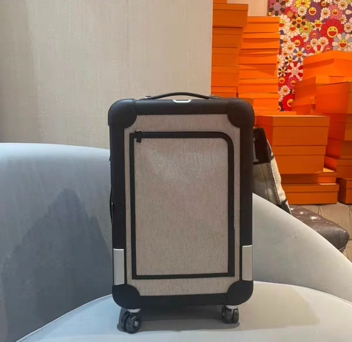Hermès Valise R.M.S Cabine Cargo Toile Noir Suitcase - Image 3