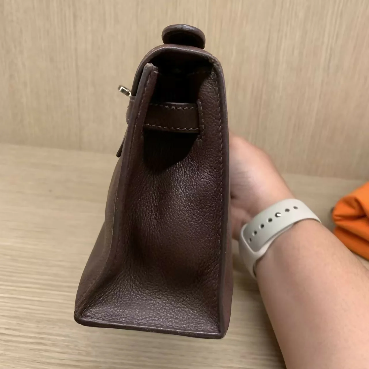 Hermes vintage brown Kelly pochette - Image 8
