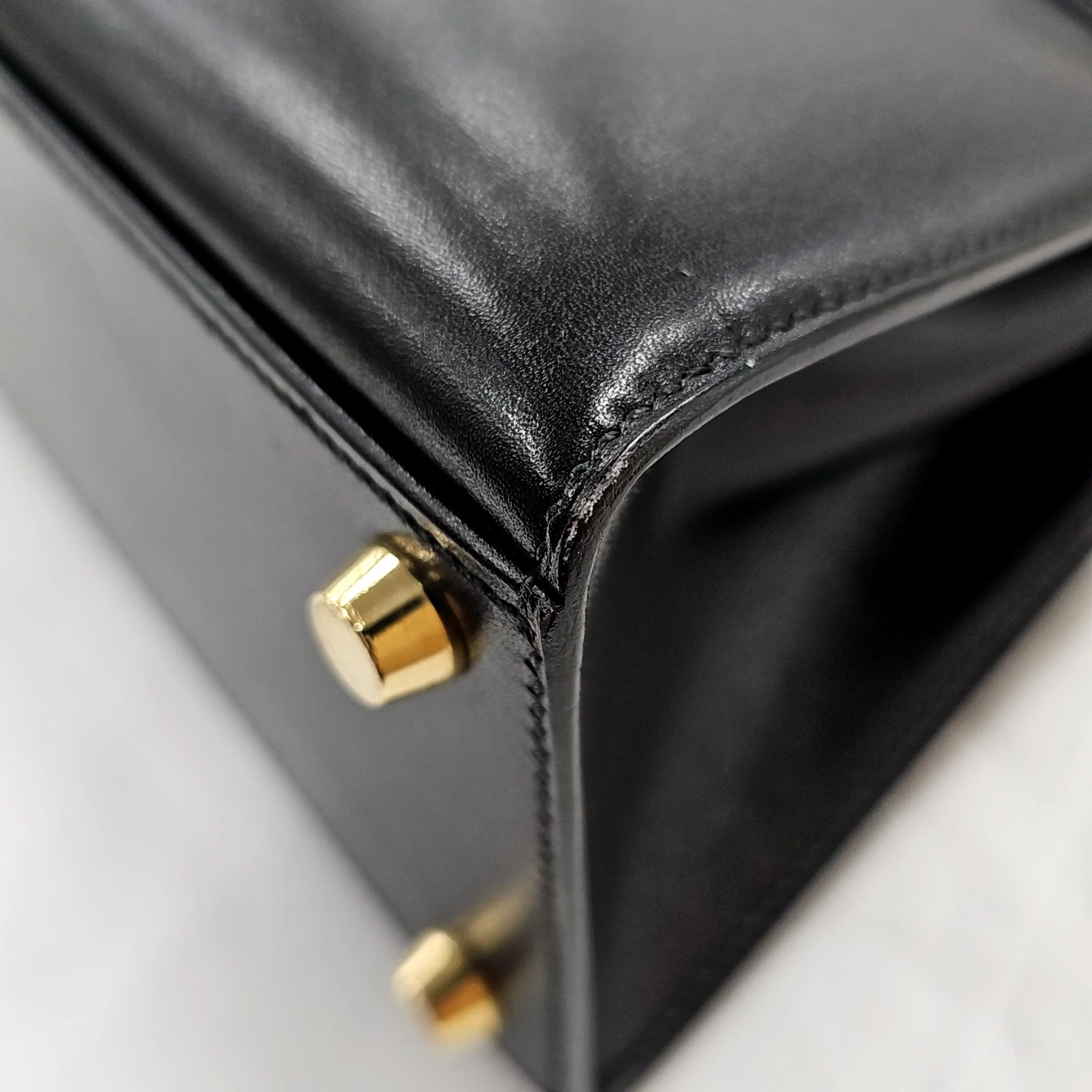 Hermès Vintage Mini Kelly 20cm Black Box Calf Leather - Image 3