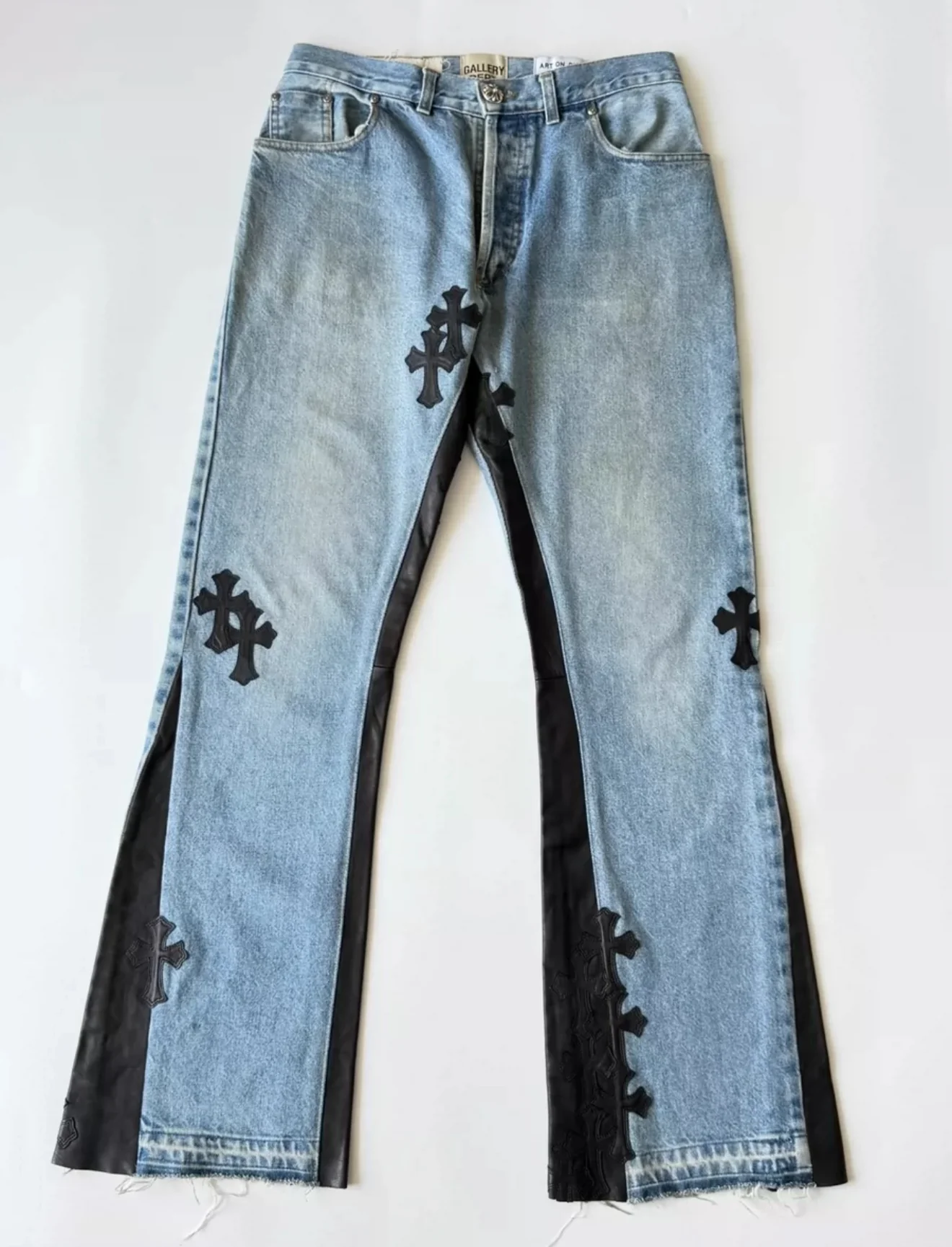 hrome Hearts Gallery Dept Cross Patch Flare Denim Jeans - Image 2