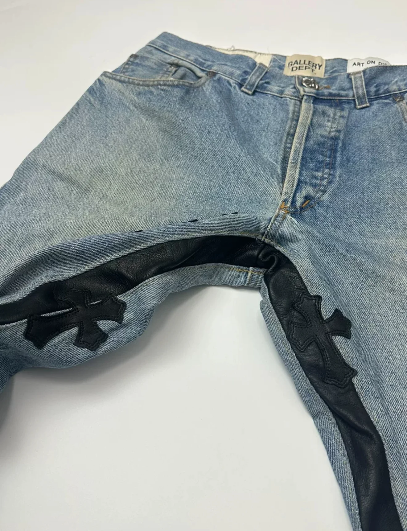 hrome Hearts Gallery Dept Cross Patch Flare Denim Jeans - Image 7