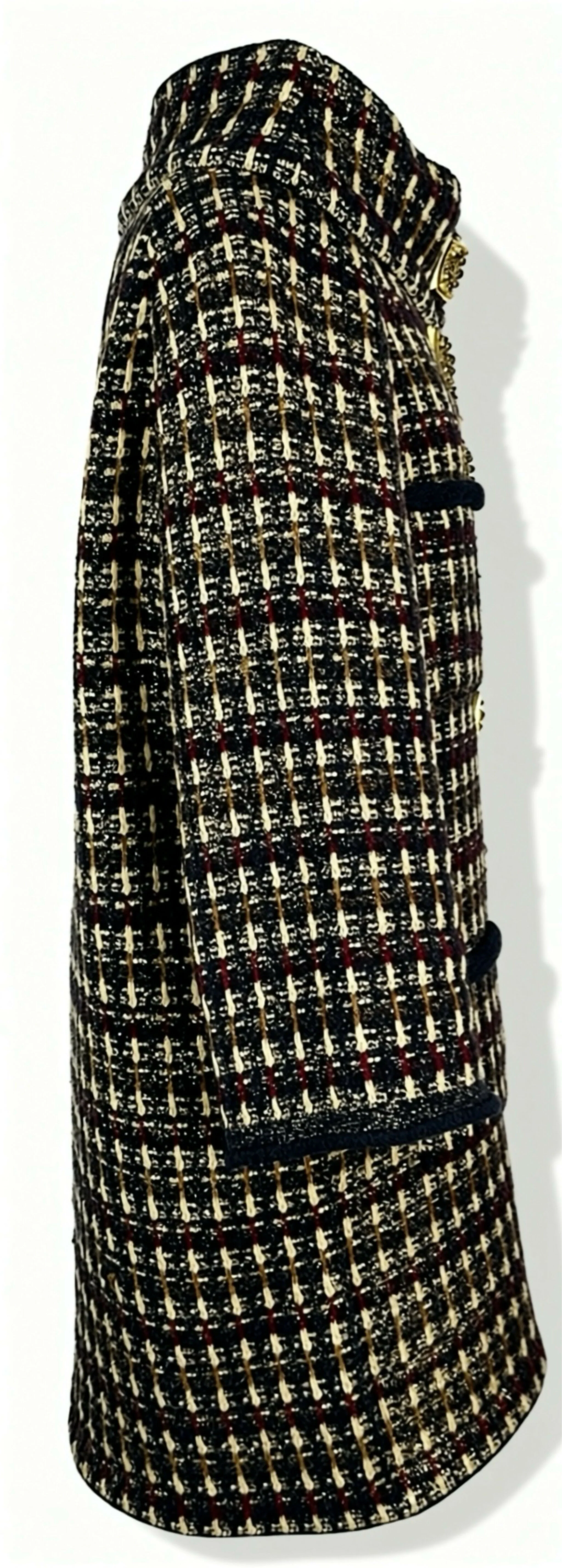 Iconic Chanel 11A Paris-Byzance Multicolor Gold Metallic Wool Tweed Coat FR 44 - Image 5