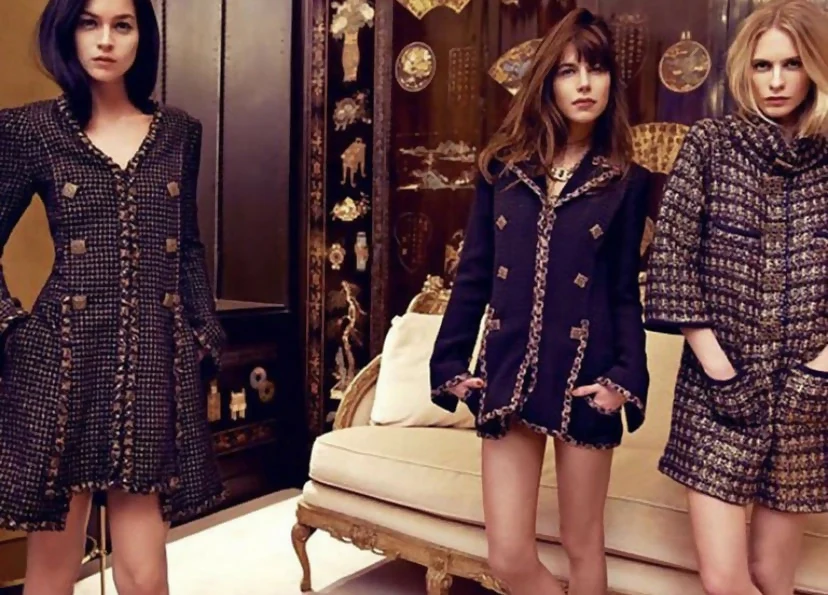 Iconic Chanel 11A Paris-Byzance Multicolor Gold Metallic Wool Tweed Coat FR 44 - Image 8