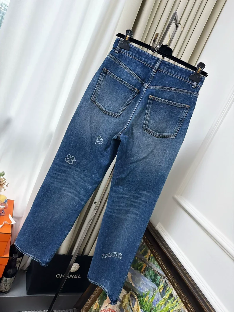 Chanel 24B blue straight leg jeans - Image 2