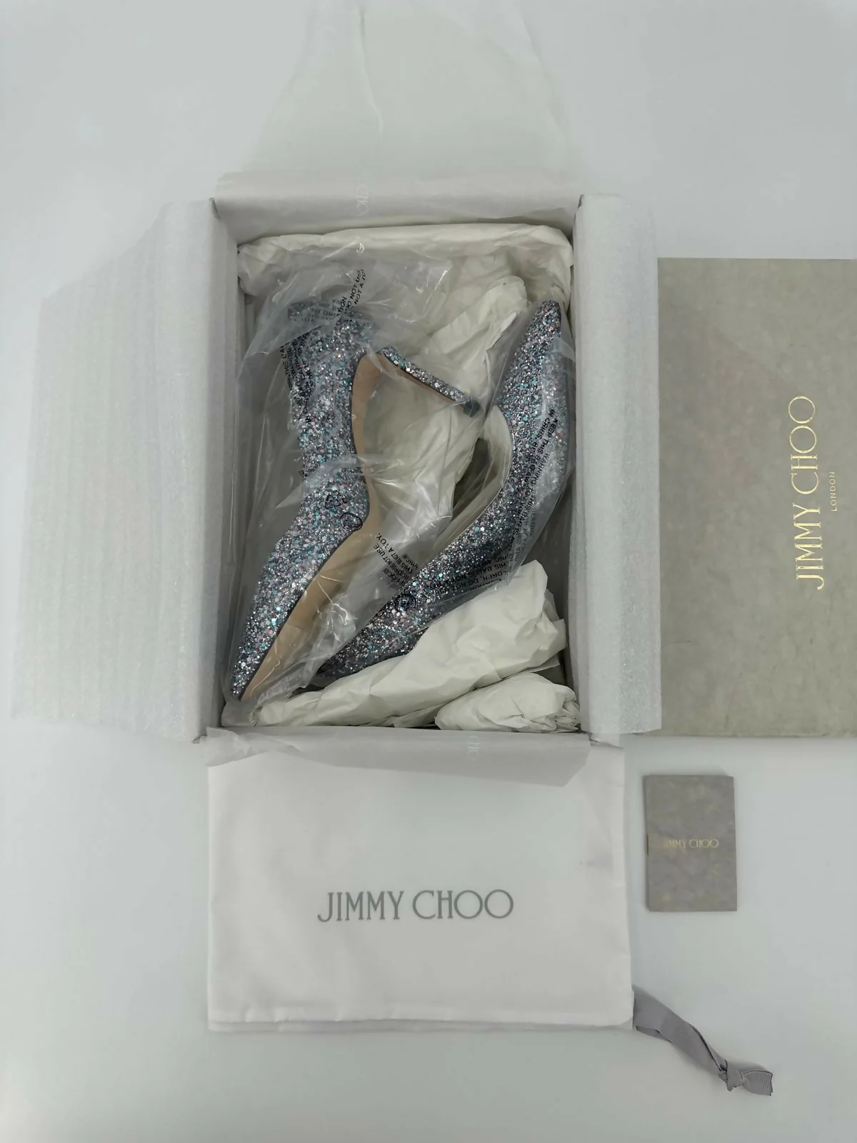 Jimmy Choo Romy Light Blue Multicolour Glitter Pumps Size 38.5 - Image 10