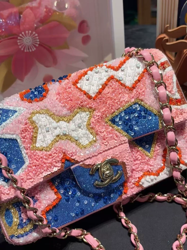 Chanel 23A Métiers d'Art Colorful Beaded Embroidery CF Mini Shoulder Bag - Image 2