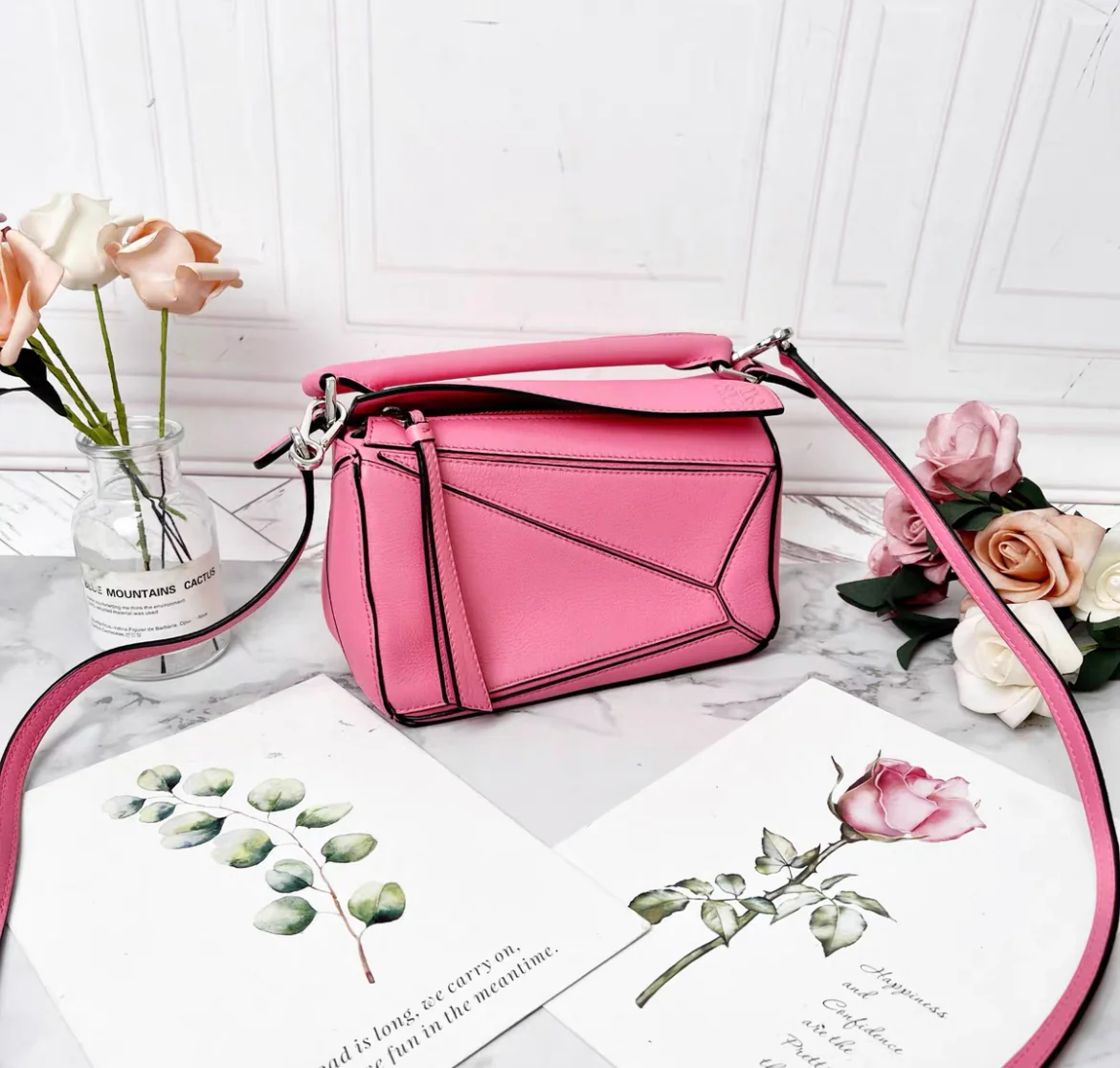 Loewe Pink LOEWE Mini Puzzle Satchel - Image 2