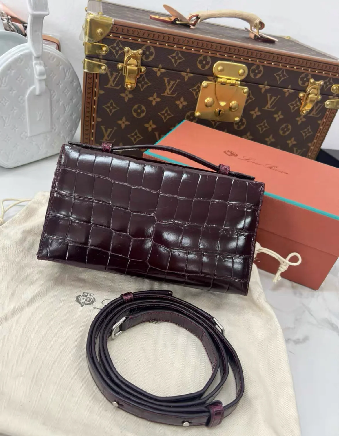 LORO PIANA Extra Pocket L19 Alligator Leather Pouch - Image 4