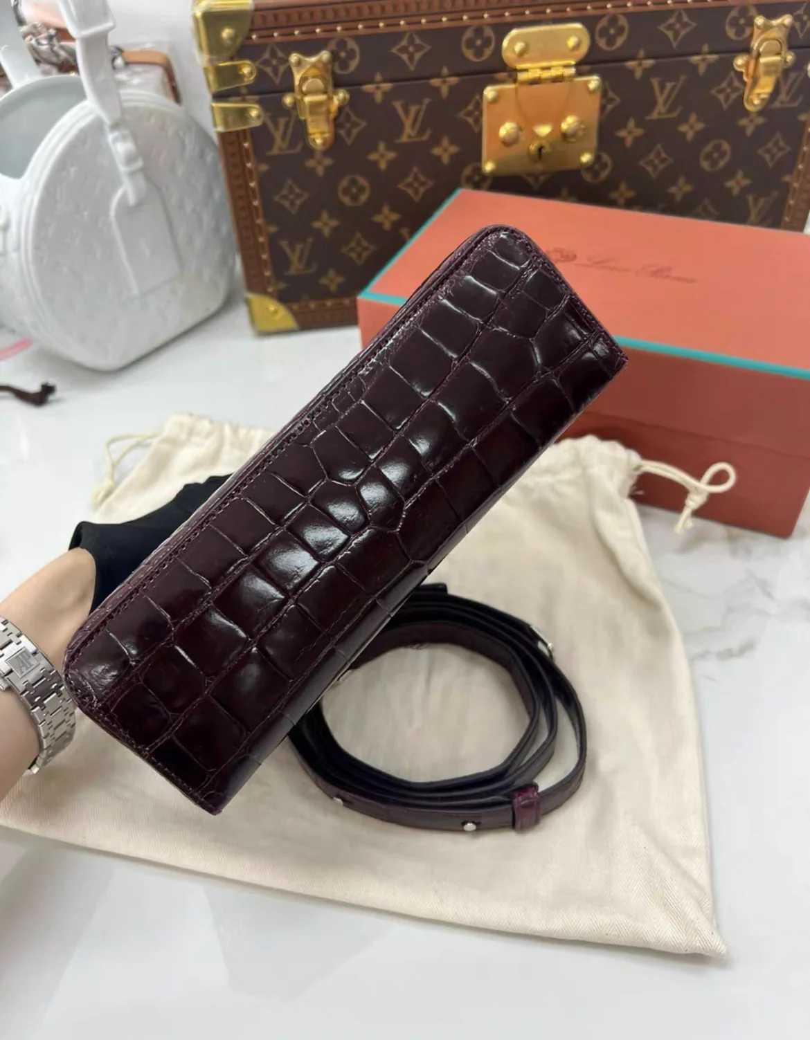 LORO PIANA Extra Pocket L19 Alligator Leather Pouch - Image 5