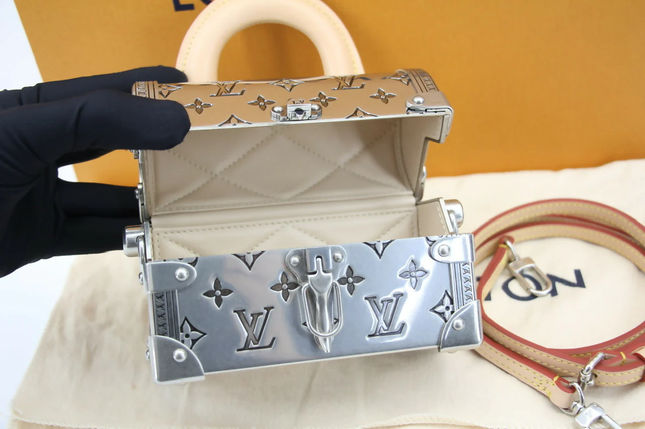 Louis Vuitton 2022 Metal Silver Monogram Mini Treasure Trunk - Image 7