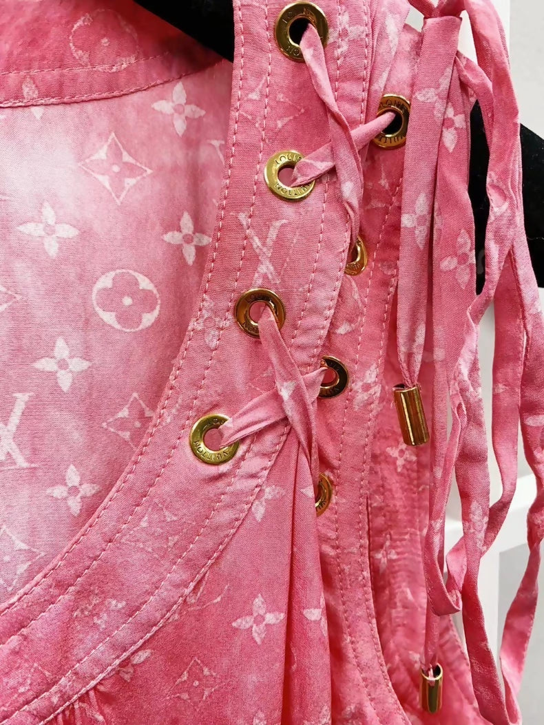 Louis Vuitton 22 pink silk dress - Image 3