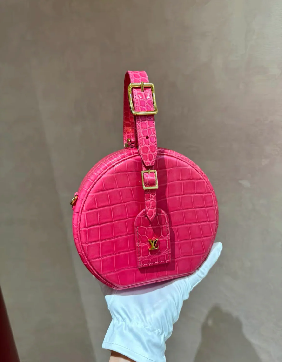 Louis Vuitton Pink Alligator Petite Boite Chapeau - Image 2