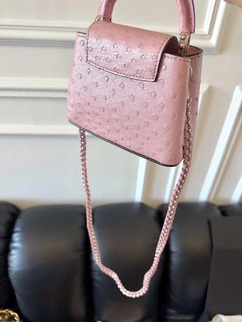 LV Capucines Nano bag in pink ostrich leather - Image 2