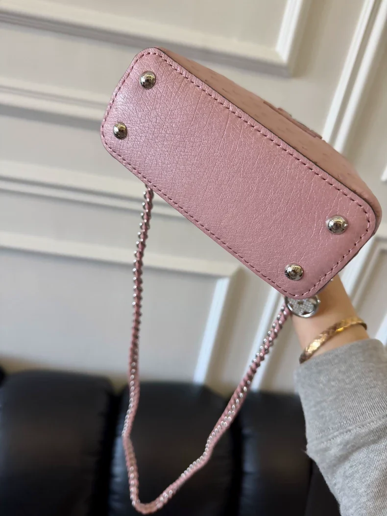LV Capucines Nano bag in pink ostrich leather - Image 3