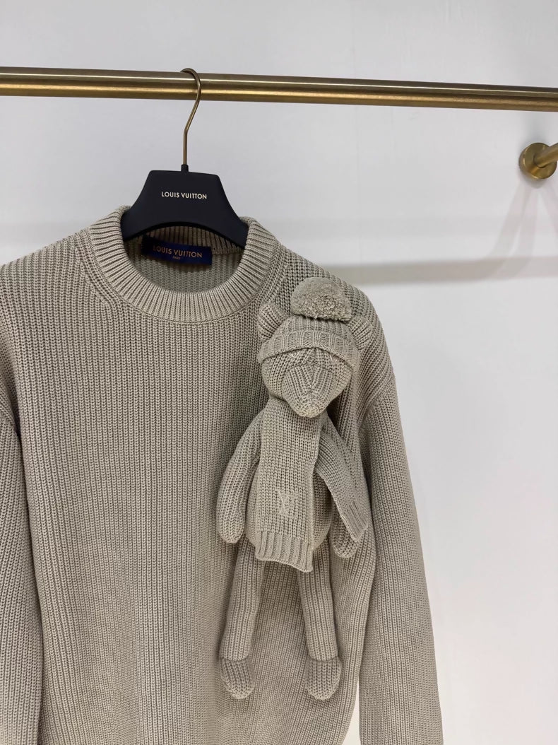 Louis Vuitton grey plush toy knit sweater - Image 2