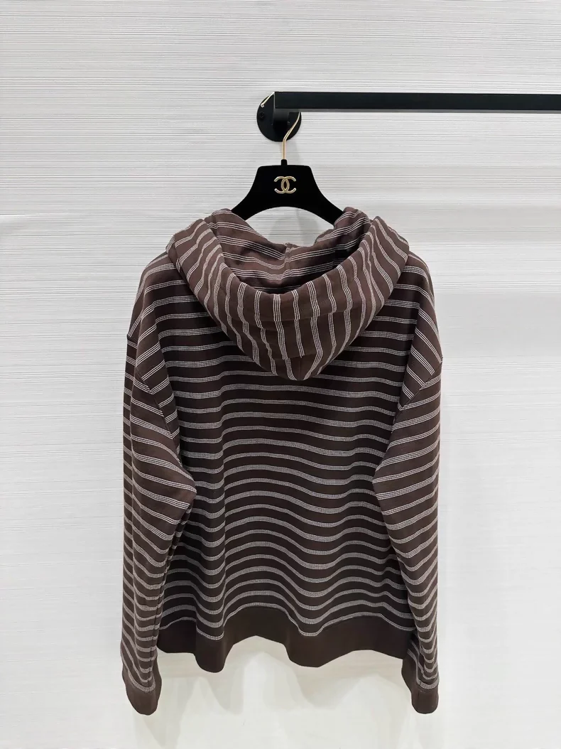 Miu Miu 25FW brown striped zip-up jacket - Image 2