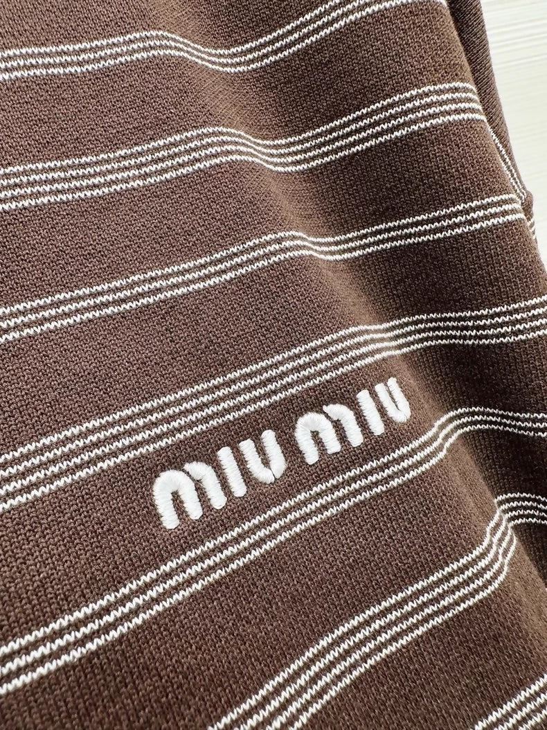 Miu Miu 25FW brown striped zip-up jacket - Image 3
