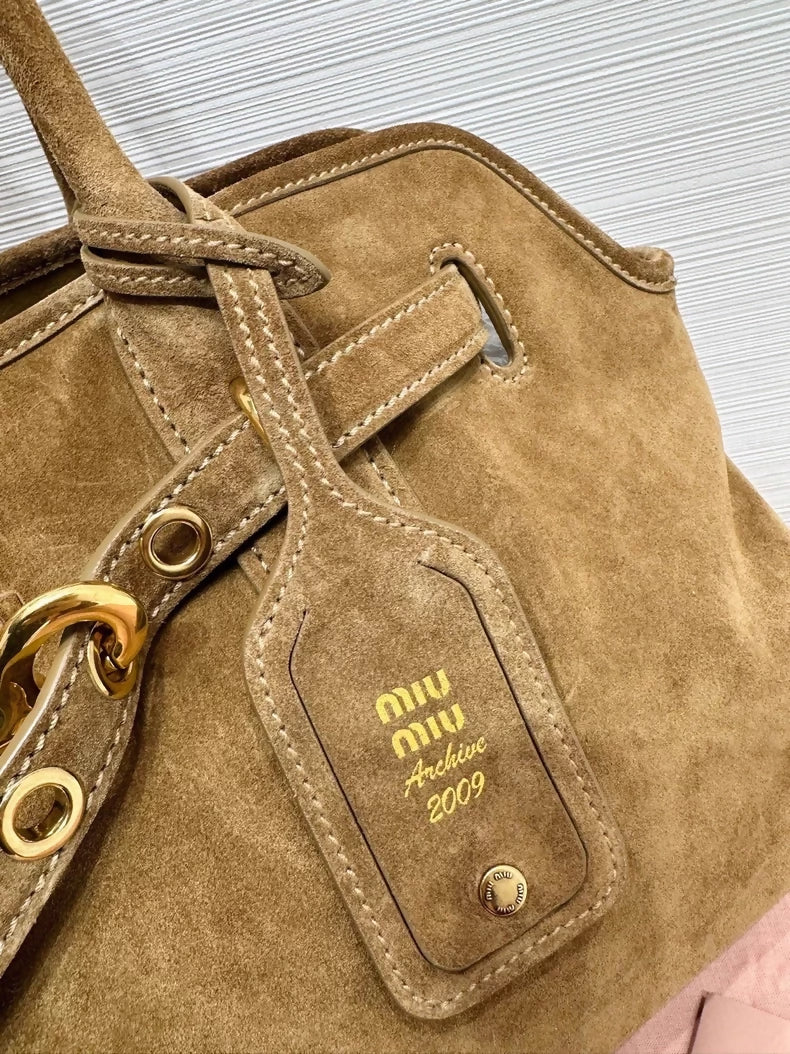 Miu Miu 25S Spring/Summer New Aventure Brown Suede Bag - Image 3