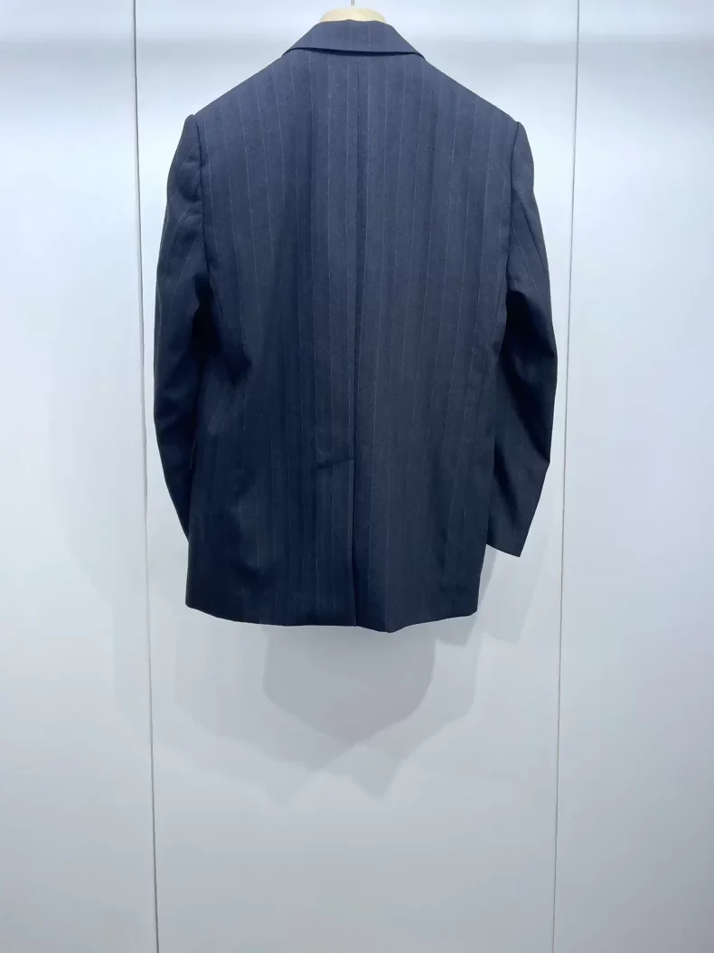 Miu Miu striped logo patch suit jacket - Image 2