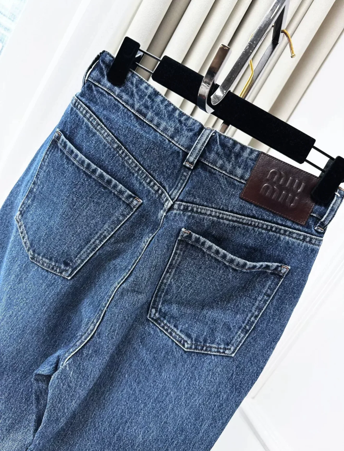 miumiu blue straight leg jeans - Image 3