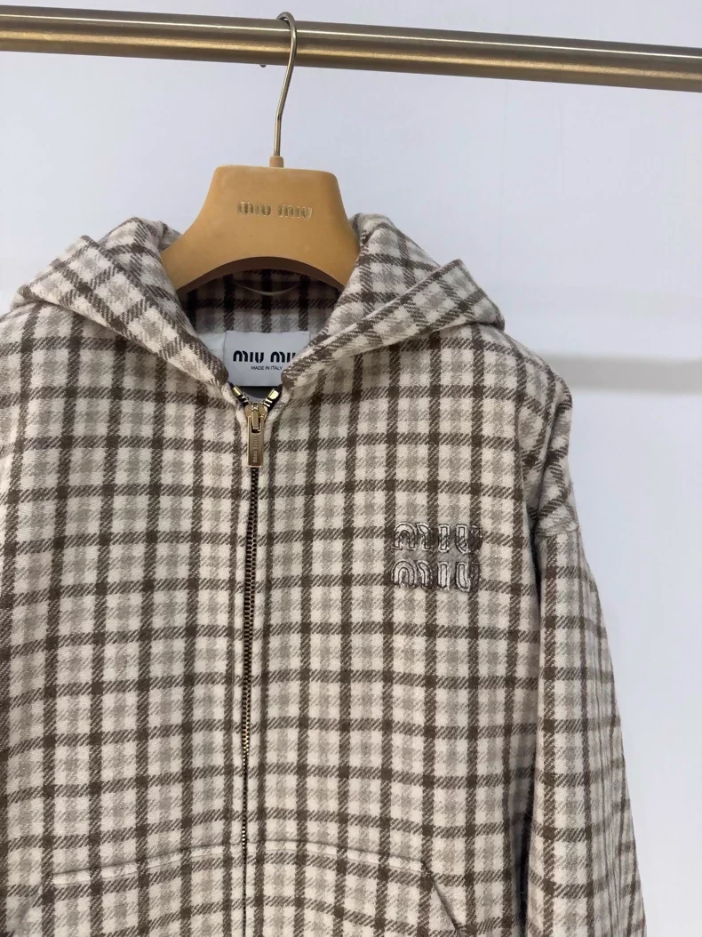 Miu miu plaid cotton coat - Image 2