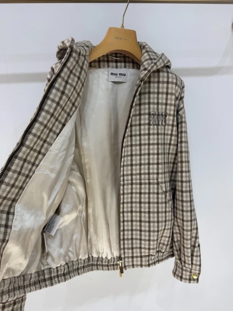 Miu miu plaid cotton coat - Image 3