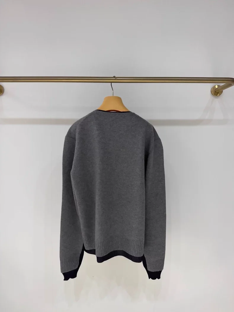 Miu miu V-neck layered cashmere knit sweater, - Image 3