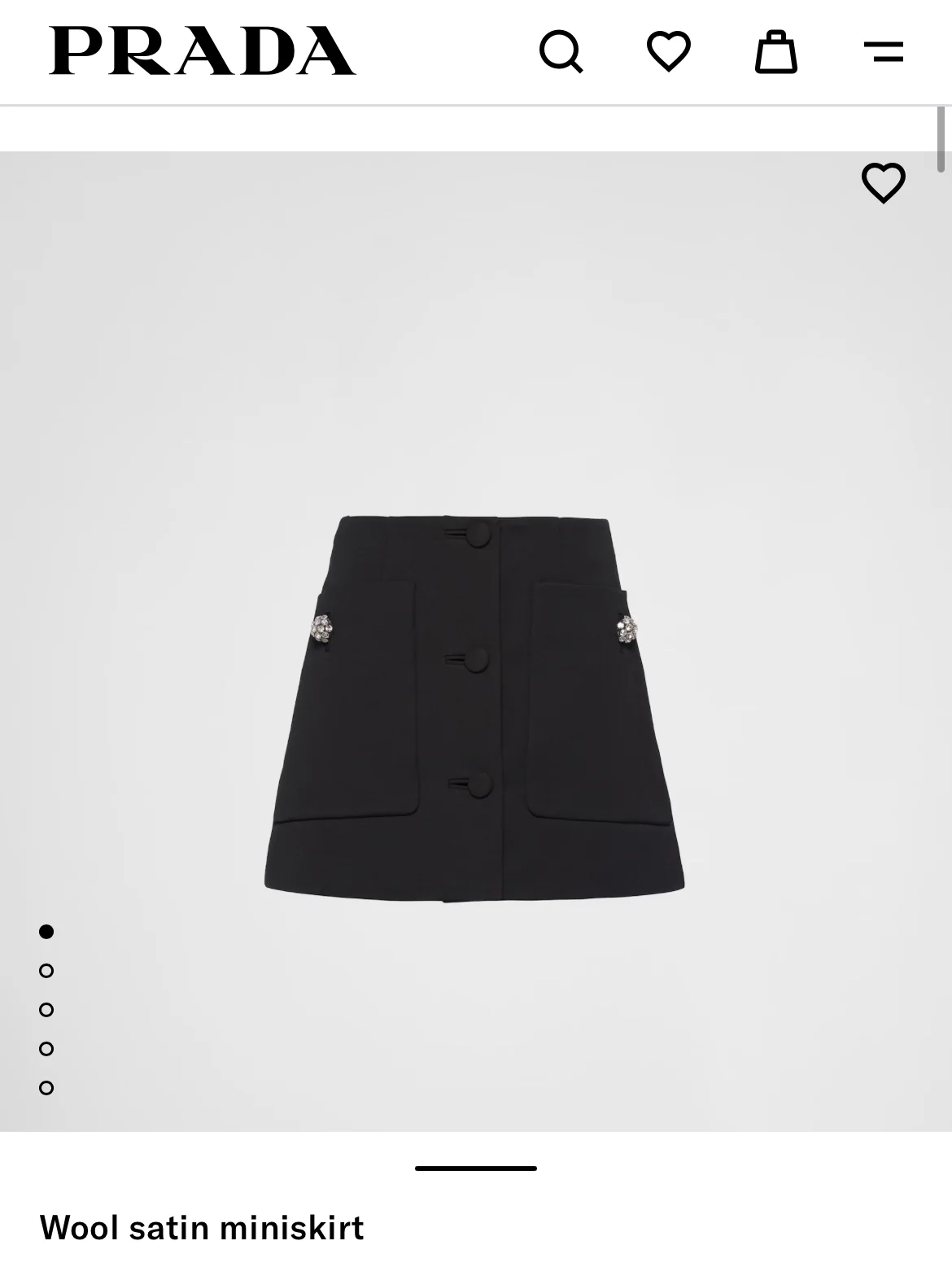 Prada 24SS Wool satin miniskirt size 38 - Image 6