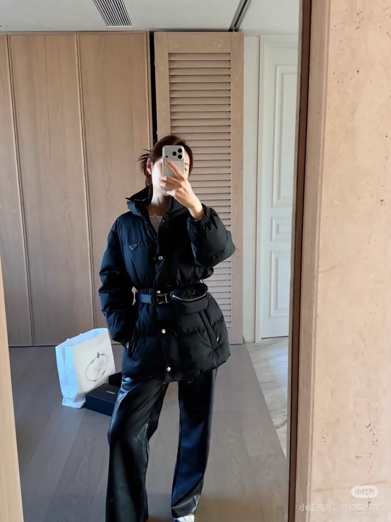 Prada Fall/Winter 2025 black Nylon Down Jacket - Image 3