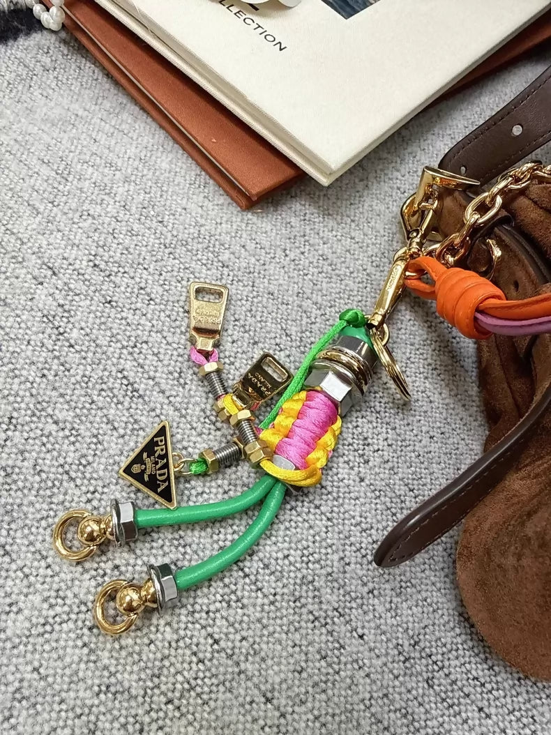 Prada Pop Knot Handbag Charm with Pendant - Image 6