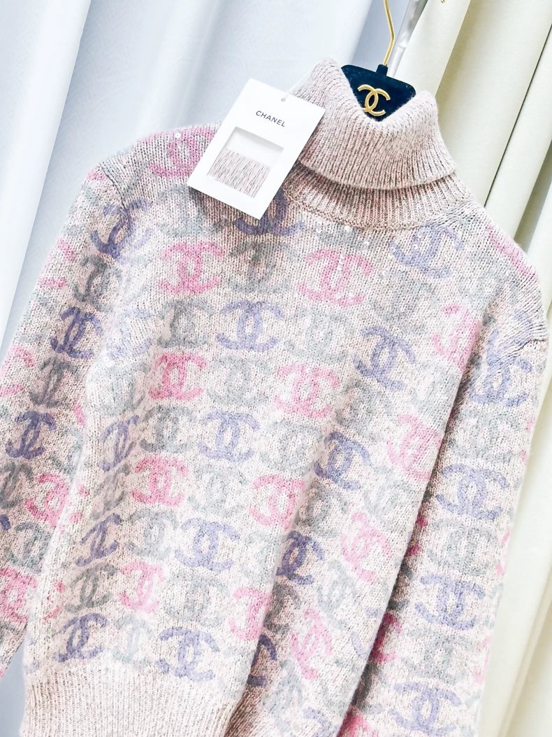 Chanel 22k pink turtleneck sweater - Image 2